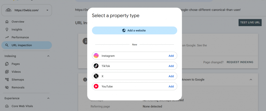 Social Media Properties: Social Accounts Inside GSC